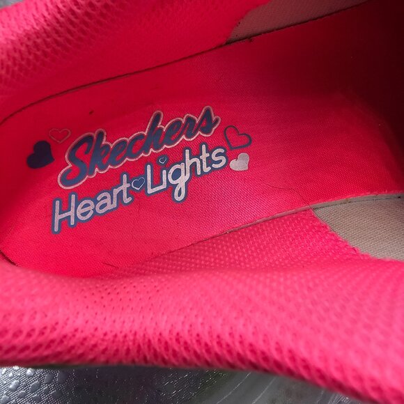I Skechers Heart Light Up Big Girl Shoes - Pink and Blue Sz 4 with glitter - Picture 8 of 10